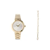 ARMANI EXCHANGE Analogna ura zlata/biserno bela