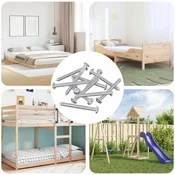 vidaXL Pohištveni vijaki 12 pcs srebrna M6 x 60 mm Jeklo