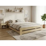 Ljubki dom Postelja Emily 180 x 200 cm bor Posteljno dno: Letveno posteljno dno, Vzmetnica: Vzmetnica Deluxe 10 cm