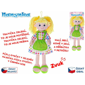 Lutka Nanynka rumena 50 cm mehko telo na baterije češko govorjenje in petje