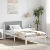 Okvir kreveta s uzglavljem Bijela i svijetlosiva 90 x 200 cm