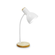Stona lampa MARMA 1xE27/40W/230V bela/kaucukovo drvo