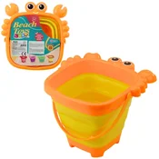 slomart Lean Toys zložljivo vedro za na plažo Krab, oranžno