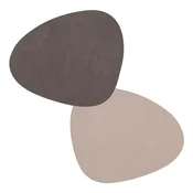 LINDDNA Podstavek za kozarce, dolžina: 110 mm, Curve, Double, Nupo, Kaviar/Glina, Rjava