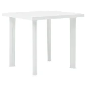 Vidaxl Vrtna miza bela 80x75x72 cm plastika