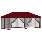 Paviljon s bočnim stranama 6 x 3 m Tamno crvena