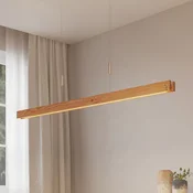 Lindby Alimara LED leseno viseče svetilo, les, dolžina 138 cm - Dnevna soba/jedilnica - Sodobni - mat nikelj, svetel les