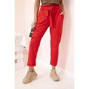 Kesi Womens high-waisted cargo pants red