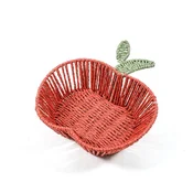 Mhome Košara Jabolka 25x28xh7,5cm/rdeča/kovina, rafija