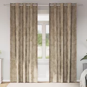 vidaXL satenaste zavese 2 kosa z očki šampanjec 225x140 cm