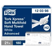 Papirnate brisače, fino zložene, dvoslojne ZZ. TORK Xpress Multifold H2 (21 pakiranj)