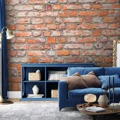 shumee Foto tapeta - Loft wall - vzorec, ki posnema staro rdečo opeko