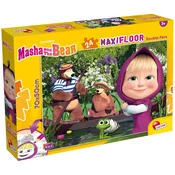 Maša in medved 2 v 1, maxi talna sestavljanka s 24 deli in pobarvanka 70x50 cm - Lisciani