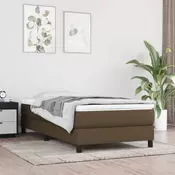 Vidaxl vidaXL Vzmetnica z žepkastimi vzmetmi, temno rjava, 100x200x20 cm, blago
