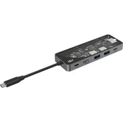 shumee ISY IAD-1024-2 večportni adapter 5v1 USB-C - 2x USB-A/hdmi/2x USB-C/RJ-45