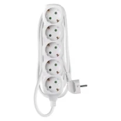 Podaljšek 2 m/5 vtičnic/beli/PVC/1 mm2