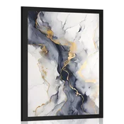 Plakat siv marmor - 30x45 black