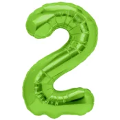 PartyPal Folija balon številka 2 TWO zelen rojstni dan 100 cm