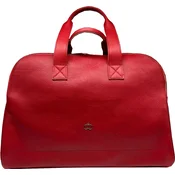 Casa Padrino luxury genuine leather travel bag red / gold 50 cm - Made in Italy