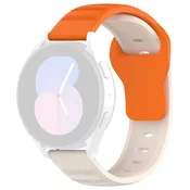 Univerzalen silikonski pas Techsuit W050 20mm za pametne ure - oranžen/bež