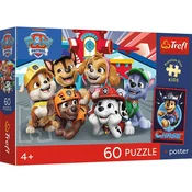 Paw Patrol 60-delna Premium Plus otroška sestavljanka s plakatom - Trefl