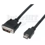 Kabl HDMI M / DVI M (18+1) 5m