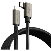RINGKE RINGKE USB 3.2 GEN 2X2 TYPE-C 90-STOPINJSKI KABEL PD240W 200CM ČRNEGA RAZMERJA