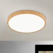 ORION Bully LED stropna svjetiljka s izgledom drva, O 28 cm - Dnevni boravak/blagovaonica - svijetlo drvo, bijela struktura - Metal
