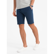 Ombre Mens SLIM FIT short shorts in structured melange knit - black