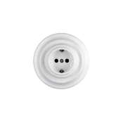 Bohemia-Design - Porcelan. retro stenska vtičnica z okvirjem SCHUKO 250V/16A bela