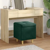vidaXL Shranjevalna tabureta Temno zelena 40 x 40 x 45 cm Žamet