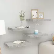Plutajuce zidne police 4 kom boja betona 50 x 23 x 3,8 cm MDF