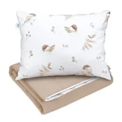 Bird Posteljnina s polnilom - odeja 75x100 in vzglavnik 30x40 - cappuccino - bombaž