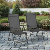Songmics Vrtni komplet zložljivih stolov 70x56x107 cm črne barve