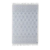 Tom Tailor ROČNO TKANA PREPROGA Colored Macrame four 140/200 cm tkano krem barve, pastelno modra
