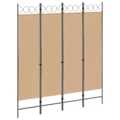 Vidaxl 4-panelni pregradnik Bež 160 x 180 cm Blago