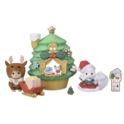 Sylvanian family Hiška z božičnim drevescem in baby figurice
