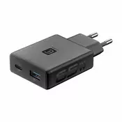 CellularLine PowerLITE Slim Dual hišni polnilec, 65 W, črni (ACHSLIM2USBGAN65WK)