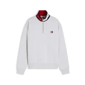 Tommy Jeans Majica mornarska / svetlo siva / rdeča / bela