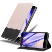 Cadorabo CADORABO Ohišje, združljiv s Huawei v rose Gold Black - Zaščitni pokrov z magnetnim zapiranjem, stoječo funkcijo in režo za kartico, (20586660)