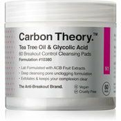 Carbon Theory Tea Tree Oil & Glycolic Acid blazinice za cišcenje za sjaj i zagladivanje kože lica 60 kom
