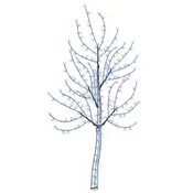 Vidaxl Stenska LED novoletna jelka 150 cm 140 LED Modra Jeklo Črna