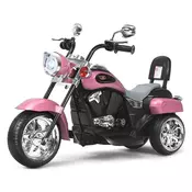 Northix 6V otroški motocikel z glasbo, žarometi in trikolesno zasnovo, roza