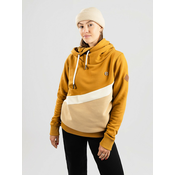 Kazane Baldwin ženski pulover s kapuco golden brown/white aspara