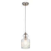 Elstead Lighting Elstead Riviera 1 viseča svetilka, brušen nikelj, E27, (22098409)