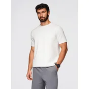 Ombre Mens SLIM FIT T-shirt with round neckline and logo - white