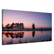 shumee Platno s sliko Sončni zahod nad vodo 120x70 cm