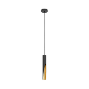 Eglo 900872 - LED luster na sajli BARBOTTO 1xGU10/4,5W/230V crna/zlatna