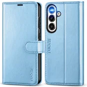 Preklopna torbica TUCCH za Samsung Galaxy S25 Plus - sijoča svetlo modra