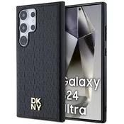 Ovitek DKNY DKHMS24LPSHRPSK S24 Ultra S928 trda črna zaščita s kožnim vzorcem in kovinskim MagSafe logotipom (DKHMS24LPSHRPSK)